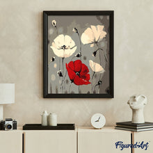 Afbeelding in Gallery-weergave laden, Schilderen op Nummer - Rode en witte bloemen