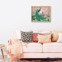 Afbeelding in Gallery-weergave laden, Schilderen op Nummer - Pauw en witte bloemen