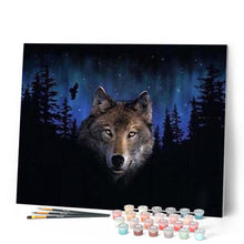 Afbeelding in Gallery-weergave laden, Schilderen op Nummer - Wolf bij nacht