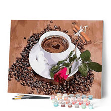 Afbeelding in Gallery-weergave laden, Schilderen op Nummer - Koffie en Roos