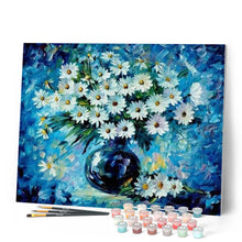 Afbeelding in Gallery-weergave laden, Schilderen op Nummer - Madeliefjes en blauwe vaas