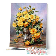 Afbeelding in Gallery-weergave laden, Schilderen op Nummer - Gele vaas en bloemen