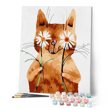 Afbeelding in Gallery-weergave laden, Schilderen op Nummer - Kat en madeliefjes
