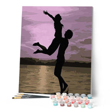 Afbeelding in Gallery-weergave laden, Schilderen op Nummer - Liefhebbers op het strand 's nachts