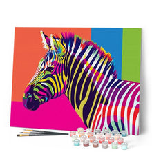 Afbeelding in Gallery-weergave laden, Schilderen op Nummer - Zebra Pop Art