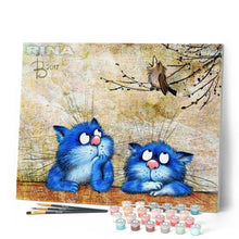 Afbeelding in Gallery-weergave laden, Schilderen op Nummer - Kleine Blauwe Katten