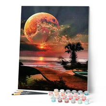 Afbeelding in Gallery-weergave laden, Schilderen op Nummer - Volle maan en strand
