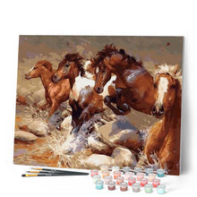 Afbeelding in Gallery-weergave laden, Schilderen op Nummer - Paarden die de rivier oversteken