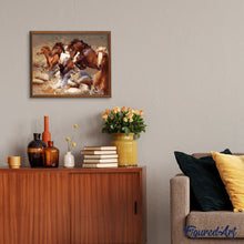 Afbeelding in Gallery-weergave laden, Schilderen op Nummer - Paarden die de rivier oversteken