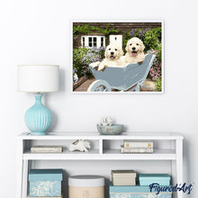 Afbeelding in Gallery-weergave laden, Schilderen op Nummer - Twee puppy's in een kruiwagen