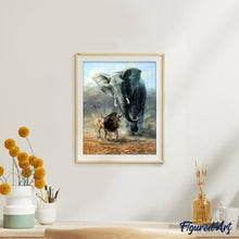 Afbeelding in Gallery-weergave laden, Schilderen op Nummer - Leeuw en olifant