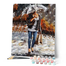 Afbeelding in Gallery-weergave laden, Schilderen op Nummer - Vrouw met een tas in de regen