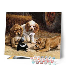 Afbeelding in Gallery-weergave laden, Schilderen op Nummer - Spelende puppy's