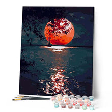 Afbeelding in Gallery-weergave laden, Schilderen op Nummer - Red Moon Lake