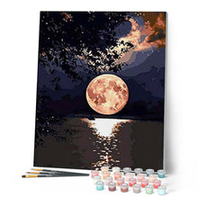 Afbeelding in Gallery-weergave laden, Schilderen op Nummer - Reflectie maan op het meer