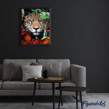 Afbeelding in Gallery-weergave laden, Schilderen op Nummer - Panter in het gebladerte en bloemen