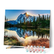 Afbeelding in Gallery-weergave laden, Schilderen op Nummer - Reflectie op het meer en de bergen