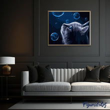 Afbeelding in Gallery-weergave laden, Schilderen op Nummer - Blauwe kat en bubbels