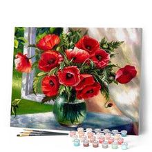 Afbeelding in Gallery-weergave laden, Schilderen op Nummer - Boeket rode bloemen