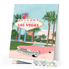 Afbeelding in Gallery-weergave laden, Schilderen op Nummer - Reisposter Welkom in Las Vegas