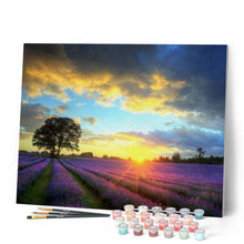 Afbeelding in Gallery-weergave laden, Schilderen op Nummer - Lila veld en zonsondergang