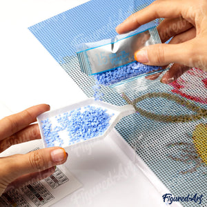 Diamond Painting - Beer en vallende bladeren reeds ingelijst