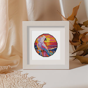 Mini Diamond Painting 15x20cm (4 stuks) - Tropische Vogels en Zonsondergang