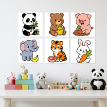 Afbeelding in Gallery-weergave laden, Mini Serie Schilderen op Nummer 20x20cm (6 stuks) - Schattig en hongerig