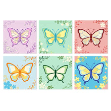 Afbeelding in Gallery-weergave laden, Mini Serie Schilderen op Nummer 20x20cm (6 stuks) - Pastelvlinders 1