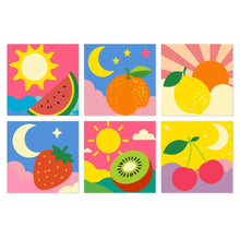Afbeelding in Gallery-weergave laden, Mini Serie Schilderen op Nummer 20x20cm (6 stuks) - Fruitige en hemelse pop