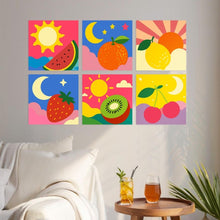 Afbeelding in Gallery-weergave laden, Mini Serie Schilderen op Nummer 20x20cm (6 stuks) - Fruitige en hemelse pop