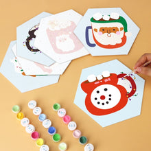 Afbeelding in Gallery-weergave laden, Mini Serie Schilderen op Nummer - Zeshoeken (6 stuks) - Knusse wintermokken