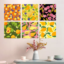 Afbeelding in Gallery-weergave laden, Mini Serie Schilderen op Nummer 20x20cm (6 stuks) - Fruitpatroon
