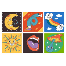 Afbeelding in Gallery-weergave laden, Mini Serie Schilderen op Nummer 20x20cm (6 stuks) - Retro-popiconen