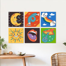 Afbeelding in Gallery-weergave laden, Mini Serie Schilderen op Nummer 20x20cm (6 stuks) - Retro-popiconen