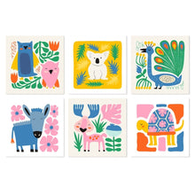 Afbeelding in Gallery-weergave laden, Mini Serie Schilderen op Nummer 20x20cm (6 stuks) - Geschilderde wilde dieren 1