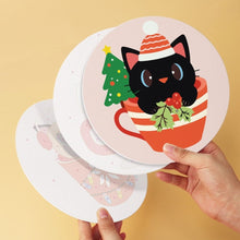 Afbeelding in Gallery-weergave laden, Mini Serie Schilderen op Nummer - Schijven Ø20cm (6 stuks) - Katten in kerstmokken