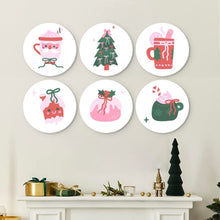 Afbeelding in Gallery-weergave laden, Mini Serie Schilderen op Nummer - Schijven Ø20cm (6 stuks) - Zoete kerst