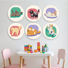 Afbeelding in Gallery-weergave laden, Mini Serie Schilderen op Nummer - Schijven Ø20cm (6 stuks) - Kattenportret