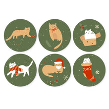 Afbeelding in Gallery-weergave laden, Mini Serie Schilderen op Nummer - Schijven Ø20cm (6 stuks) - Kersthoekje van de kat