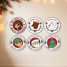 Afbeelding in Gallery-weergave laden, Mini Serie Schilderen op Nummer - Schijven Ø20cm (6 stuks) - Vintage kerstzegels