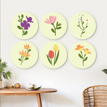 Afbeelding in Gallery-weergave laden, Mini Serie Schilderen op Nummer - Schijven Ø20cm (6 stuks) - Delicaat bloemblaadje