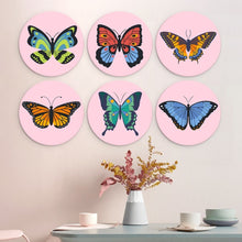 Afbeelding in Gallery-weergave laden, Mini Serie Schilderen op Nummer - Schijven Ø20cm (6 stuks) - Vlinders
