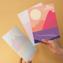 Afbeelding in Gallery-weergave laden, Mini Serie Schilderen op Nummer 15x20cm (6 stuks) - Bergtoppen bij zonsondergang