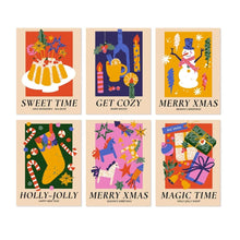 Afbeelding in Gallery-weergave laden, Mini Serie Schilderen op Nummer 15x20cm (6 stuks) - Holly Jolly-collectie