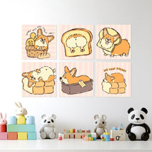 Afbeelding in Gallery-weergave laden, Mini Serie Schilderen op Nummer 20x20cm (6 stuks) - Corgi-leven
