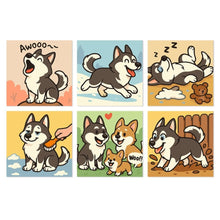 Afbeelding in Gallery-weergave laden, Mini Serie Schilderen op Nummer 20x20cm (6 stuks) - Husky-spirit