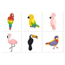 Afbeelding in Gallery-weergave laden, Mini Serie Schilderen op Nummer 20x20cm (6 stuks) - Tropische vogels