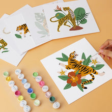 Afbeelding in Gallery-weergave laden, Mini Serie Schilderen op Nummer 20x20cm (6 stuks) - Jungletijger