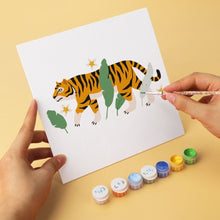 Afbeelding in Gallery-weergave laden, Mini Serie Schilderen op Nummer 20x20cm (6 stuks) - Jungletijger